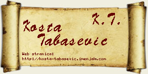 Kosta Tabašević vizit kartica